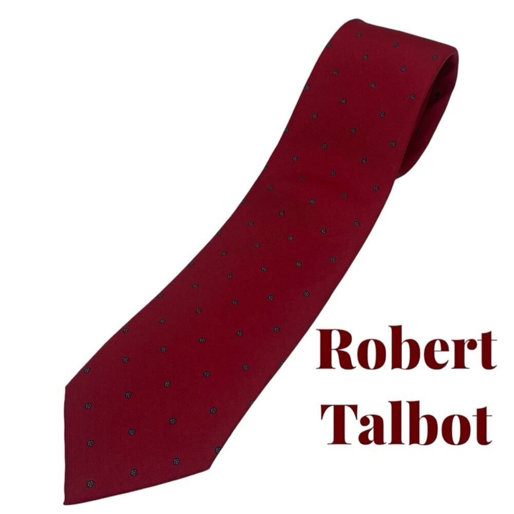 Robert Talbott Red Blue Pure Silk Luxury Necktie NWOT